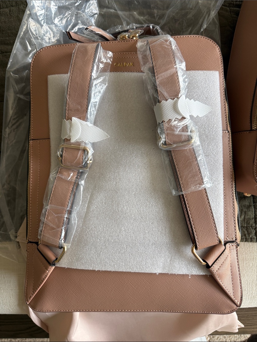 Calpak Taupe Blush Backpack with Gold Hardware - Picture 2 of 4